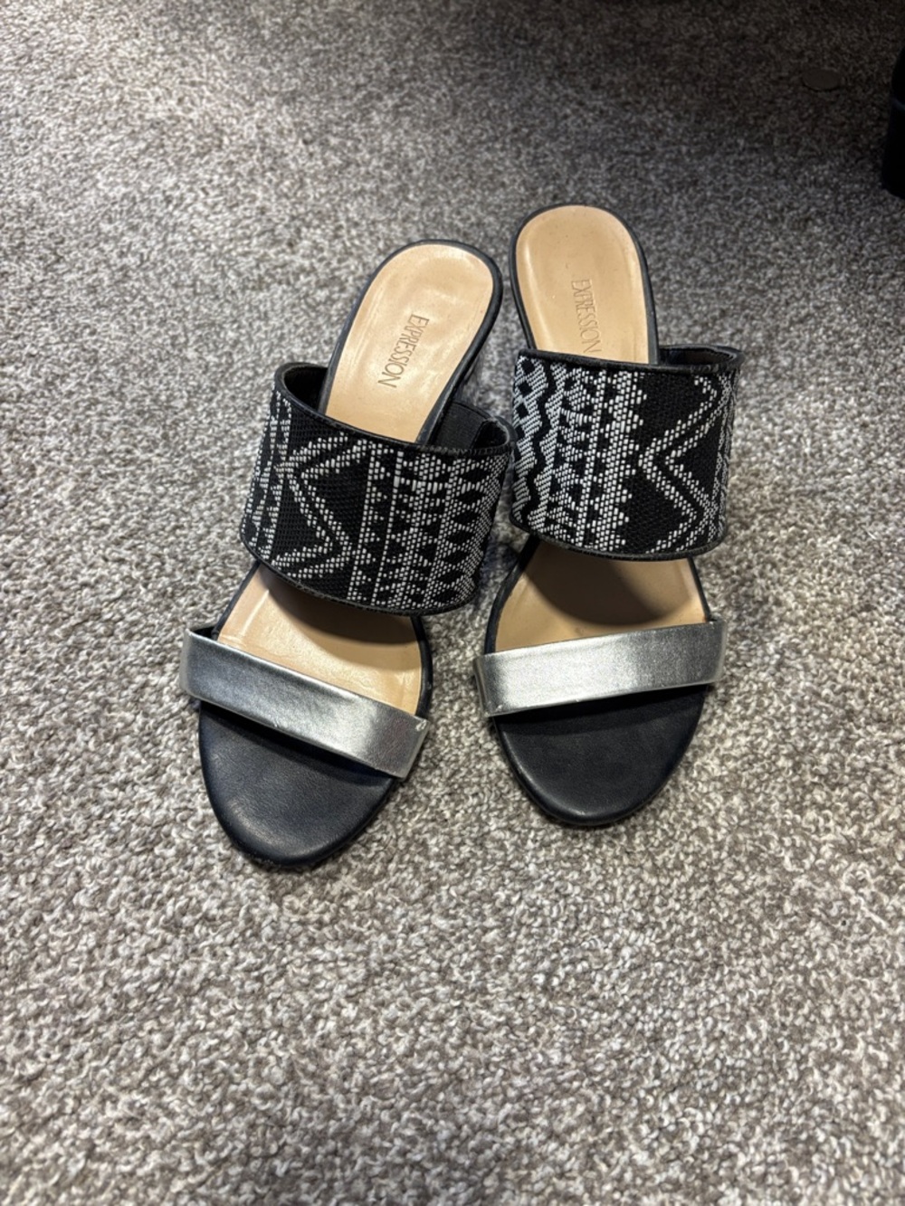 Black and Silver Woven-Pattern
